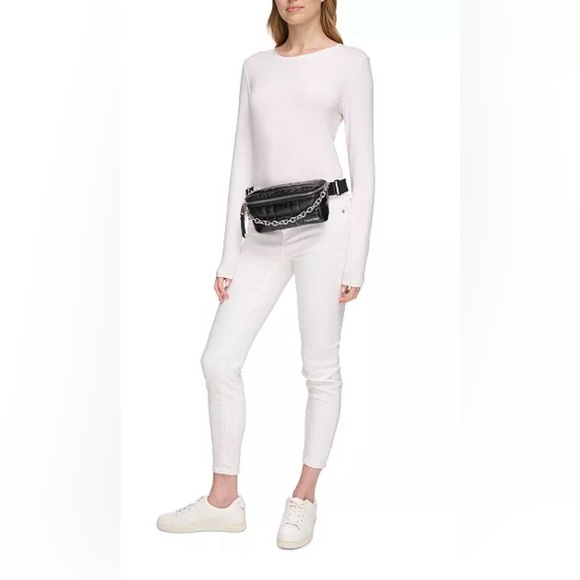 Calvin Klein Quilted Adjustable Belt Bag with Chain Detail - Picture 6 of 8